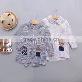 S33440W Girls Blouses Cartoon Striped Shirts For Girls Children Outerwear 2017 Kids Tops thumbnail-1