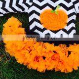 Girls Halloween Tutu Romper Girls Pumpkin Tutu Romper Newborn Chevron Romper With Necklace and Headband thumbnail-2