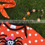NEW ARRIVAL Newborn Orange Tutu Romper Kids Halloween Tutu Romper Kid Polka Dot Romper With Necklace and Headband thumbnail-5