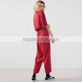 Vintage Touch Wrap Over Half Sleeve Printed Peasant Jumpsuit for Lady thumbnail-3