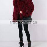 Shandao OEM Fashion Custom Winter Women Long Sleeve Turkey Fur Coat thumbnail-2