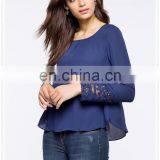 Korean Style Female Long Sleeve Chiffon Blouse for Ladies Wholesale thumbnail-4