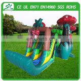 Mushroom inflatable bouncy castle, inflatable castle combo with slide