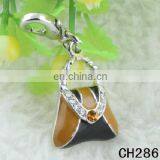 New Design Custom Silver Metal Enamel Charm Shape Bag For Girl
