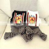 Pet Clothing Suspender Brushed Houndstooth Plaid Trousers Set Lion Printing For Pets thumbnail-2