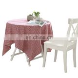 China factory Cheap rectangular fitted cabinet table cloth cotton linen fabric custom flower printed table cover