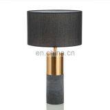 Black Gold Fabric Cement Base Modern Lamp Shade Bedside Hotel Luxury Light Table Lamp thumbnail-3