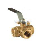 wholesale 3 way female threaded brass ball valve 1/2 inch npt