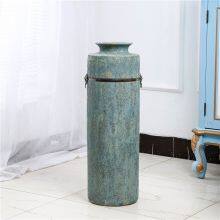 Copper Ring Special-Shaped Abstract Mediterranean Style Green Ceramic Vase For Coffee Shop thumbnail-4