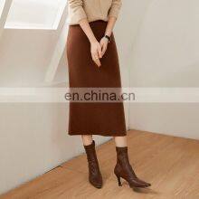 Women Winter New Cashmere Knit High Waist Long Warm Skirt thumbnail-5