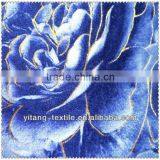 Blue Flower Printed Velvet Fabrics thumbnail-1