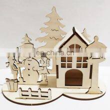 Christmas Desktop Ornaments Santa Claus Snowman House 3D Puzzle Ornaments Decoration thumbnail-2