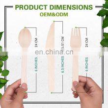 Yada Chinawood Biodegradable Customised 205Mm Chinese Soup Spoons Kitchen Utensils Set Wooden Cutlery With Wooden Handle thumbnail-4