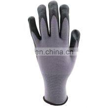 Men Black Knit Nylon Palm Fit PU Coated Gloves En388 Knitting Mechanical Protective Safety Work Gloves thumbnail-2