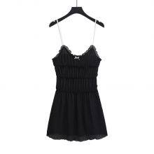 Spring New European and American Style Small Bow Decoration Texture Slim Fit Suspender Dress for Women thumbnail-4