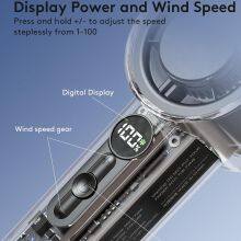 Ultra-Portable Handheld Turbo Fan, 16000rpm High-Speed, 1-100 Adjustable With Digital Display, USB-C Charging, Ice Cooling Tech thumbnail-5