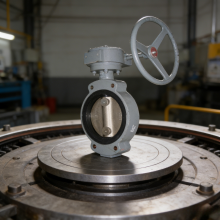 Center Type Marine Wafer Butterfly Valve Gear Drive GB/T 3036-94 thumbnail-1