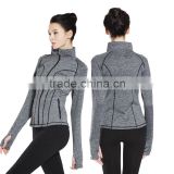 (OEM/ODM Factory)New Woman Sweatshirt Stretch Yoga Gym Running Full Zip Jacket