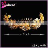 Elegant Indian Gold Hair Accessories Headband, Diamond Flower Hairbands for Ladies thumbnail-2