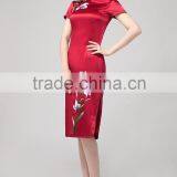 Handmade Silk Embroidery Qipao /Cheongsam in Pure Mulberry Silk thumbnail-2