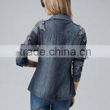 Guangzhou Wholesale Custom OEM Lace Mens Soccer Lady Denim Shirt Women for Good Quality thumbnail-6