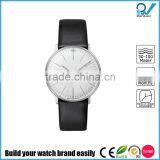Germany Design 316L Stainless Steel Case Genuine Leather Strap Curved Sapphire Glass Minimalist Watch thumbnail-1