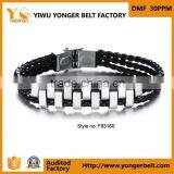 Hot Sale Good Quality Fashion Pu And Metal Cute Mens Bracelet