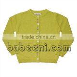 Lime green embroidered sweater for little girl