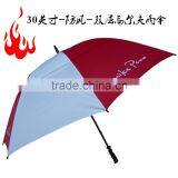 30inch double canopy golf umbrella-windproof-red and white color