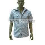 men's woven 100% cotton casual shirt short sleeve