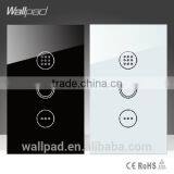 Hot Wallpad LED White Tempered Glass 110~250V US/Australia Standard 3 Gang Remote Control Power Window Curtain Blinder Switch thumbnail-2