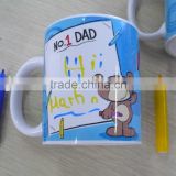 brush-pencil ceramic mug , sublimated coffee mug