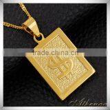High Quality Square Shape Dollar Coin Pendant 18k Gold Brass Jewelry Wholesale thumbnail-3