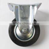 100mm rigid / fixed black rubber industrial caster