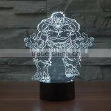 3D Optical Night Light Giant Green 7 RGB Light Colors 10 LEDs AA Battery or DC 5V Mixed Lot thumbnail-3