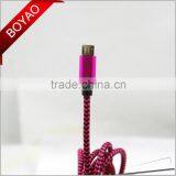 New Design High Quality Fabric Braided Usb Cable 1m, Micro Usb Cable 1m 2.0 thumbnail-2