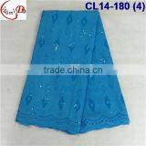 CL14-180(4) 2016 Multi-color Cotton With Sequinse Lace Hot Sales Lace African Cotton/swiss Lace Fabric for Man and Woman thumbnail-1