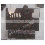 Tan Brown Granite Tombstone
