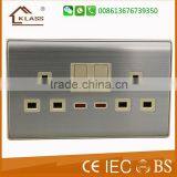 2016 New Dual Usb 13a uk Plug Wall Socket With UK Worldwide Plugs Universal Travel Adapter