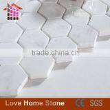 The Newest Hexagon White Natural Marble Mosaic Tile thumbnail-4