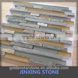 golden select glass and stone mosaic wall tiles for interior door (crystal glass )
