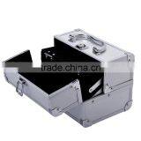 Soozier Professional Mirrored Makeup Artist Cosmetic Travel Mini Case With Pull-Out Trays - Silver thumbnail-3