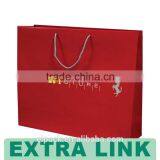 Extra Link Fresh Red Color Cardboard Reuseable Shopping Bag Logo Printed Wholesale