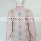 lady intarsia pure cashmere sweater