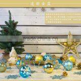 6cm Gold Blue Christmas Tree Ornaments Holiday Activities Space Decoration Ornaments thumbnail-2