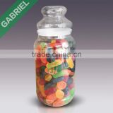 Round shape transparent food jar good quality pet material healthy style food grade 1600ml press down lid candy jar