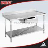 Commercial Restaurant Free Standing Stainless Steel Table(INEO Are Professional on Commercial Kitchen Project) thumbnail-1