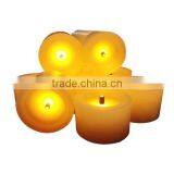Flameless Paraffin Yellow Amber Flickering Wax Candles With Timer LED Battery Powered Candles thumbnail-4