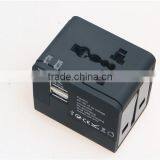 Factory High Quality Universal Travel Adapter With Double USB Charger World Travel Adapter USB Travel Adapter of 1000MA thumbnail-5