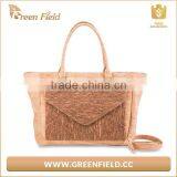 Newest Nature Cork Material Vegan Cork Hand Tote Bag With Pocket thumbnail-1